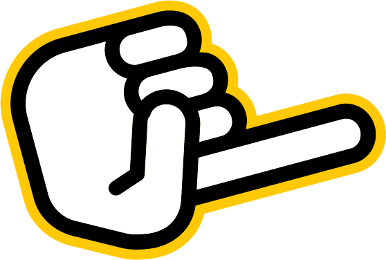 Foam finger sticker